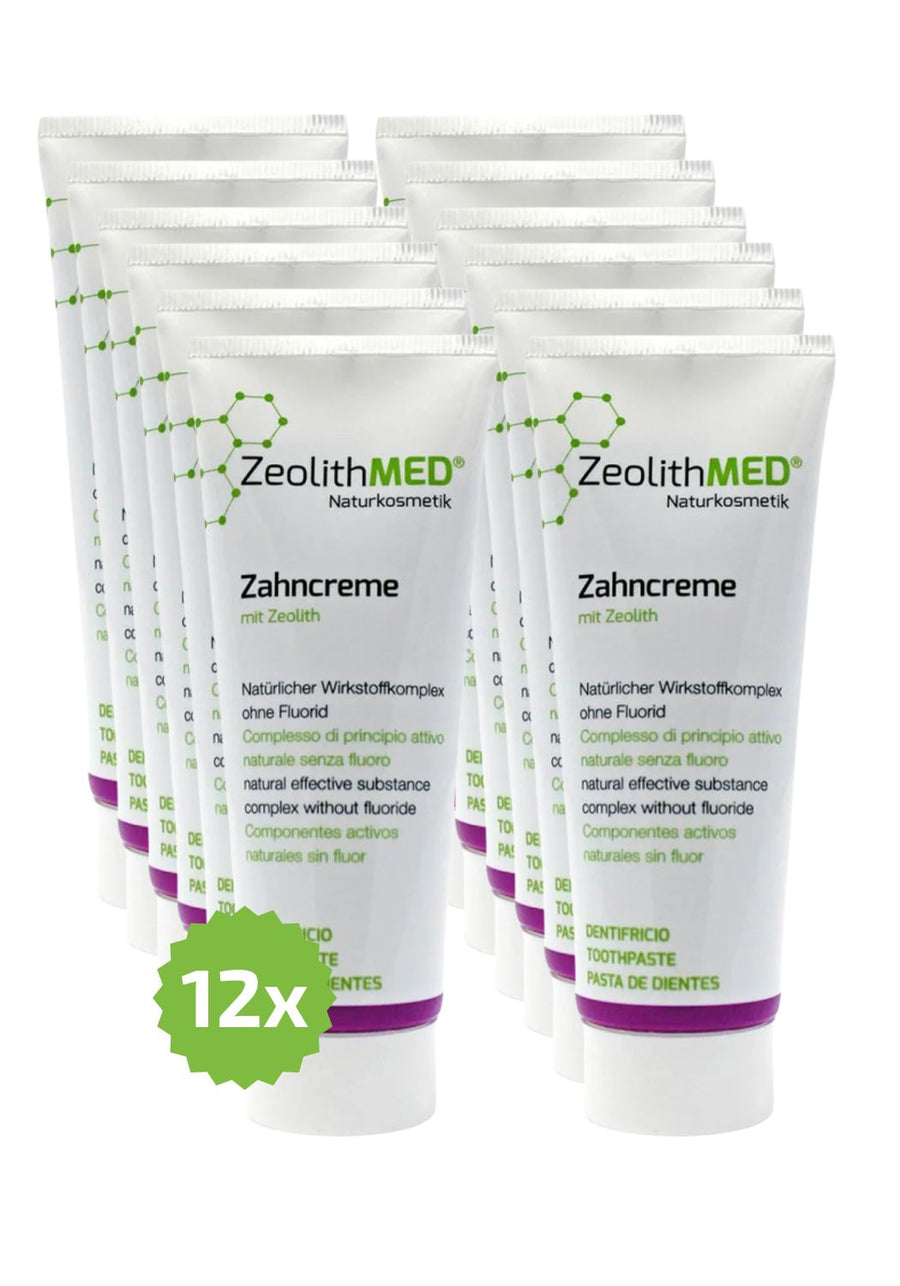 12x ZeolithMED Zahncreme 75ml im Sparpack, Zahnpasta ohne Fluorid