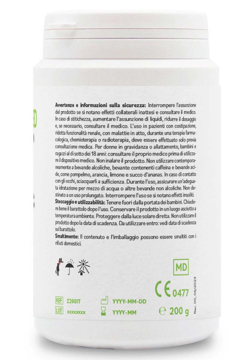 ZeolithMED polvere detox 200g, dispositivo medico con certificato CE
