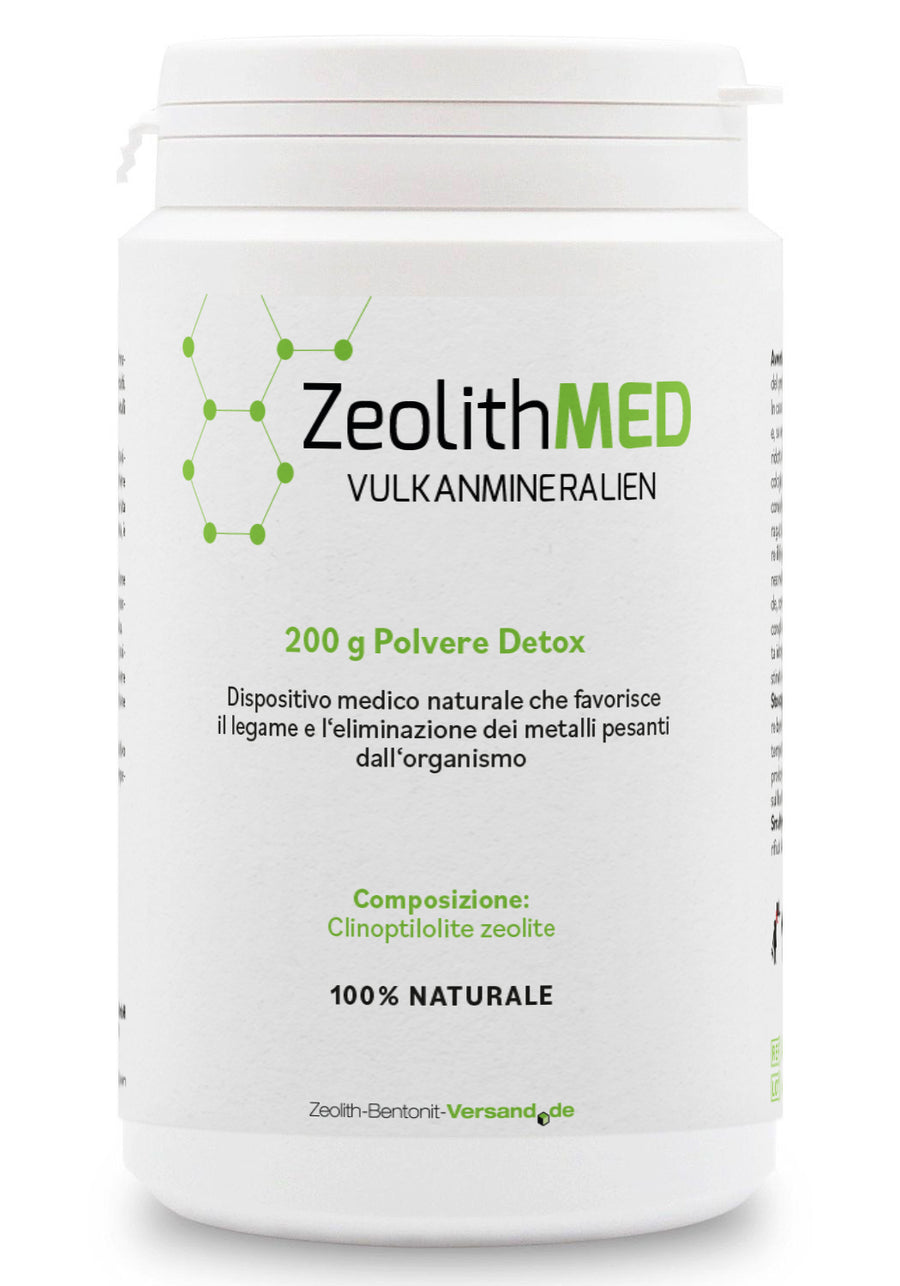 ZeolithMED polvere detox 200g, dispositivo medico con certificato CE