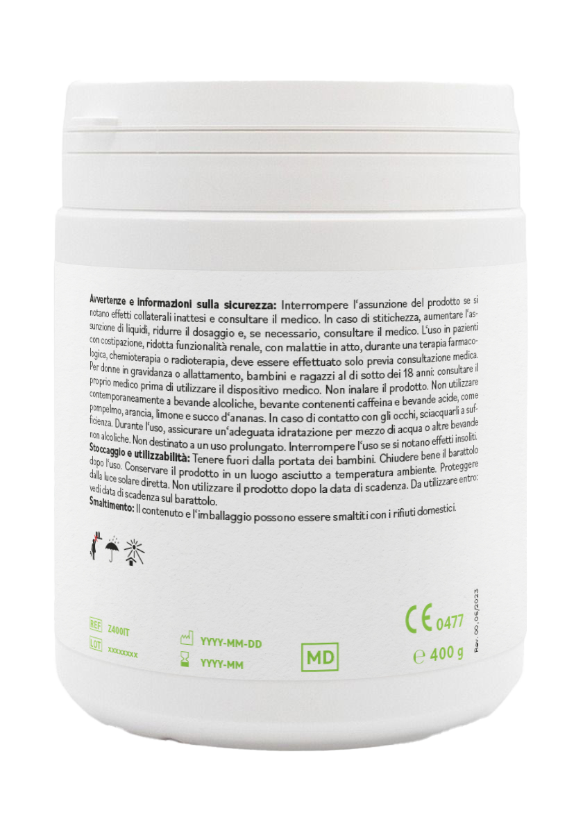 ZeolithMED polvere detox 400g, dispositivo medico con certificato CE
