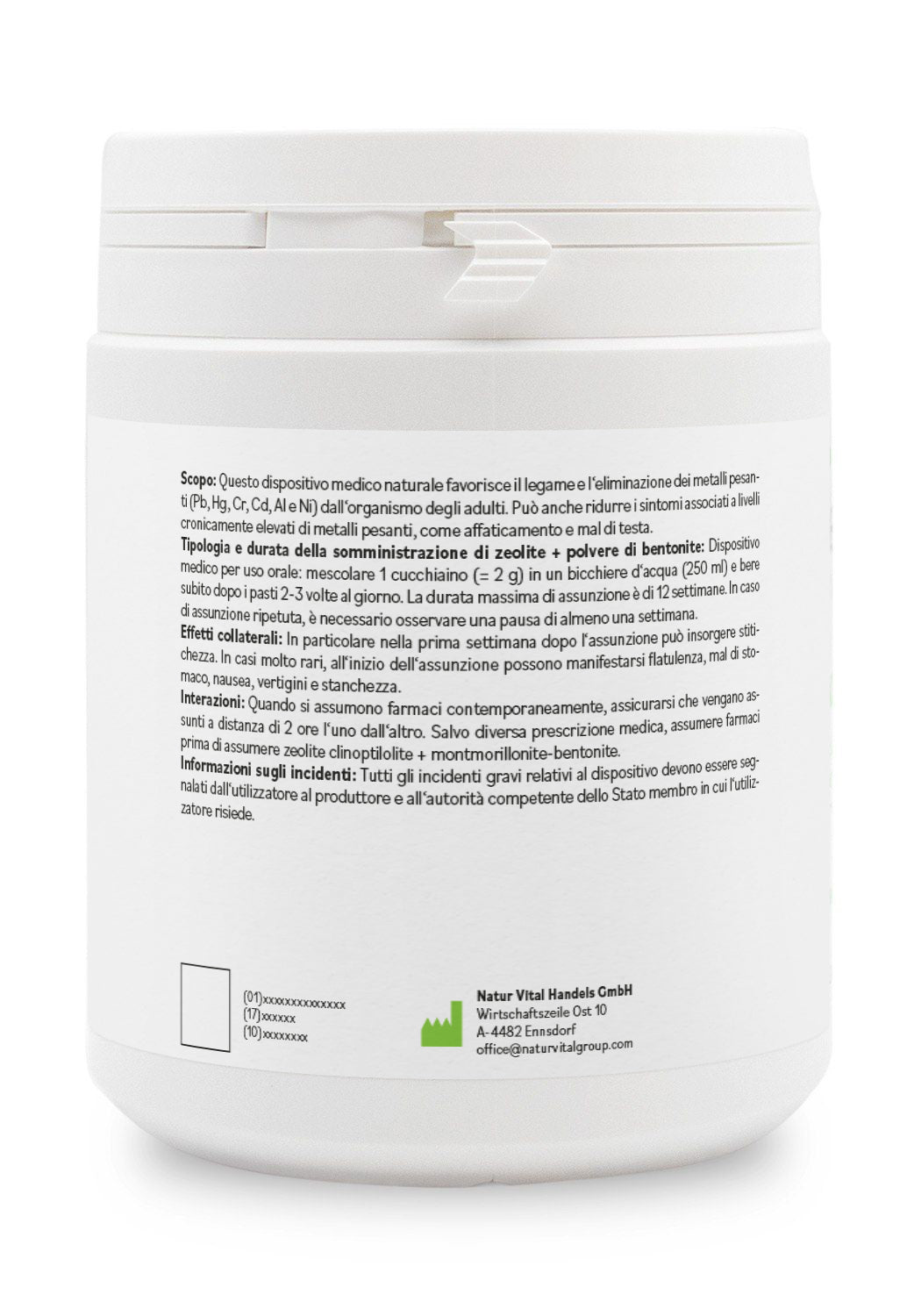ZeoBentMED polvere detox 400g, dispositivo medico con certificato CE