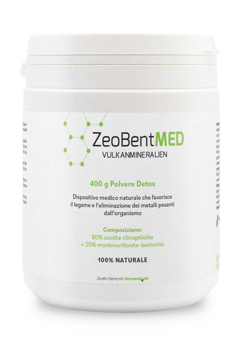 ZeoBentMED polvere detox 400g, dispositivo medico con certificato CE