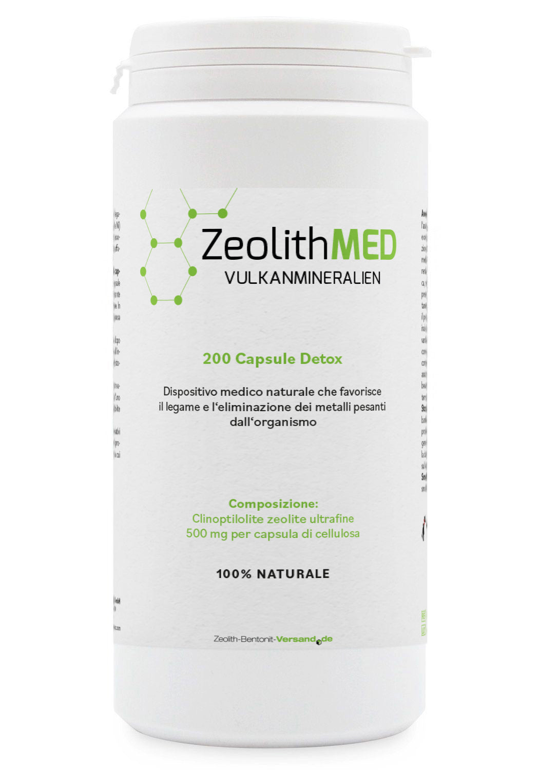 ZeolithMED 200 capsule detox, dispositivo medico con certificato CE