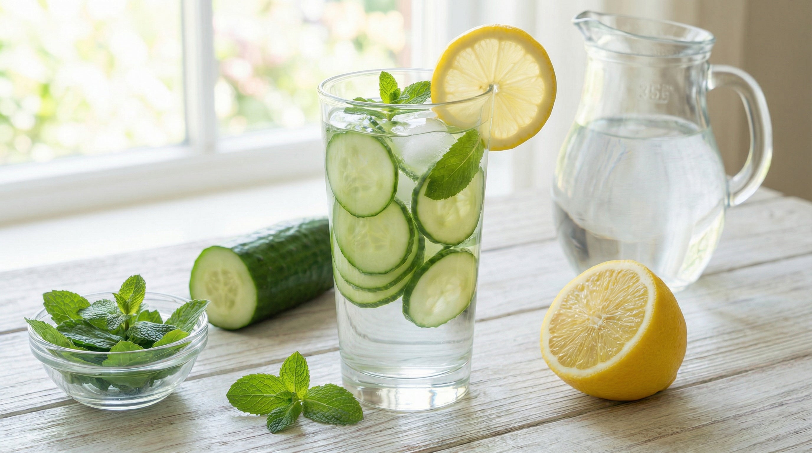 Basischer Gurken-Zitronen-Drink
