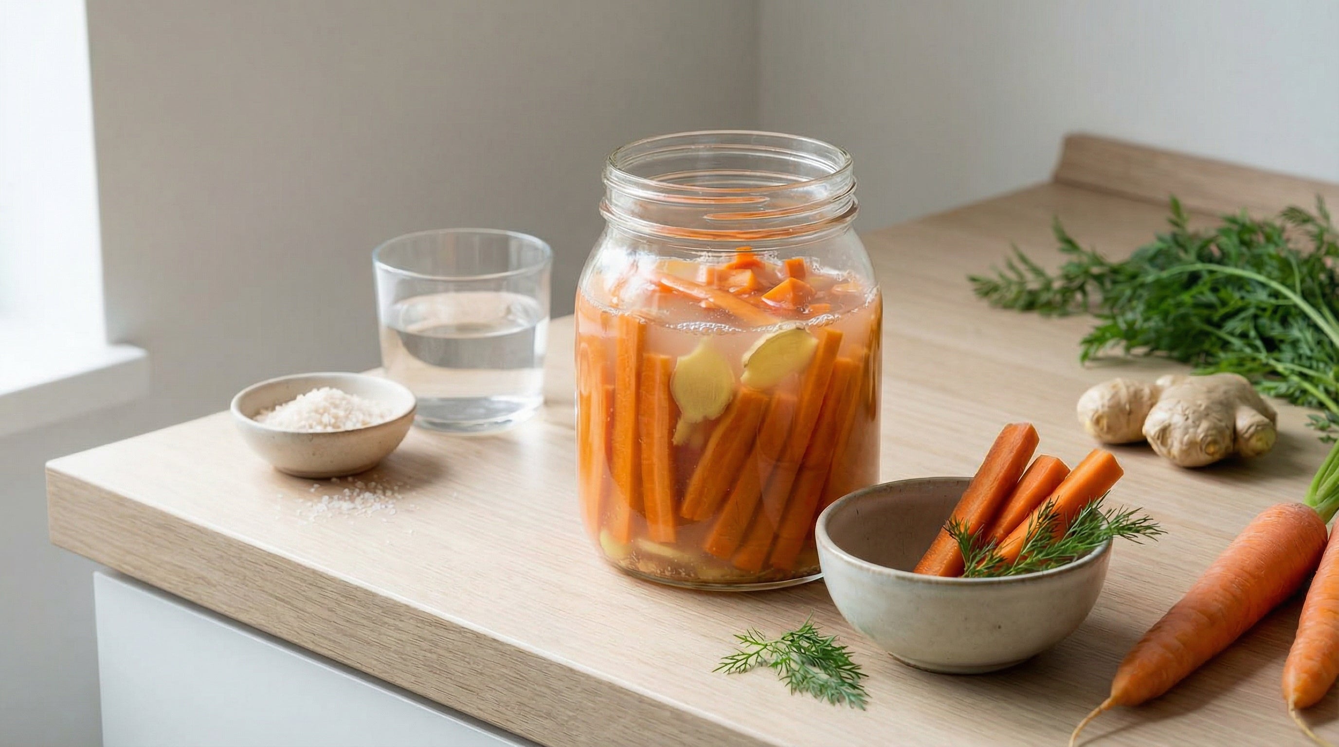 Fermentierte Karottensticks mit Ingwer