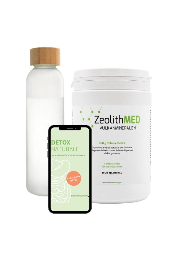 Set iniziale: polvere detox con bottiglia e guida