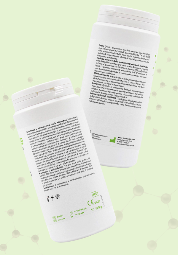 ZeolithMED polvere detox 200g, dispositivo medico con certificato CE