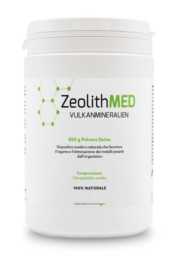 ZeolithMED polvere detox 650g, dispositivo medico con certificato CE