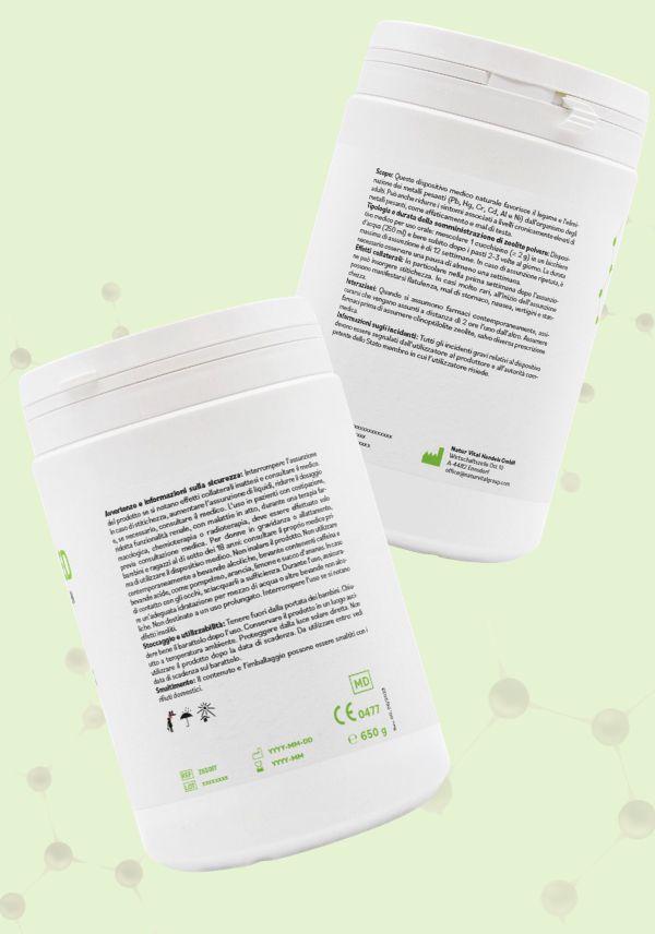 ZeolithMED polvere detox 650g, dispositivo medico con certificato CE