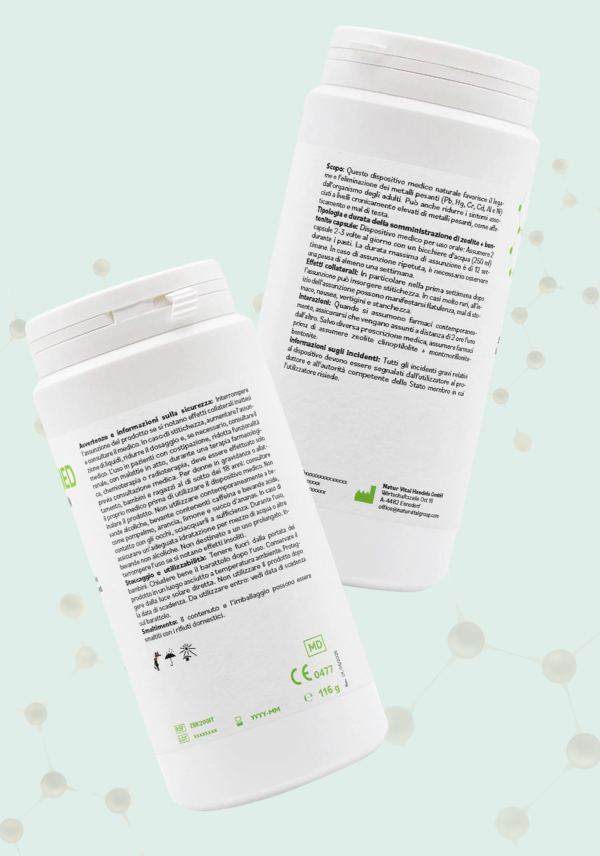 ZeoBentMED 200 capsule detox, dispositivo medico con certificato CE