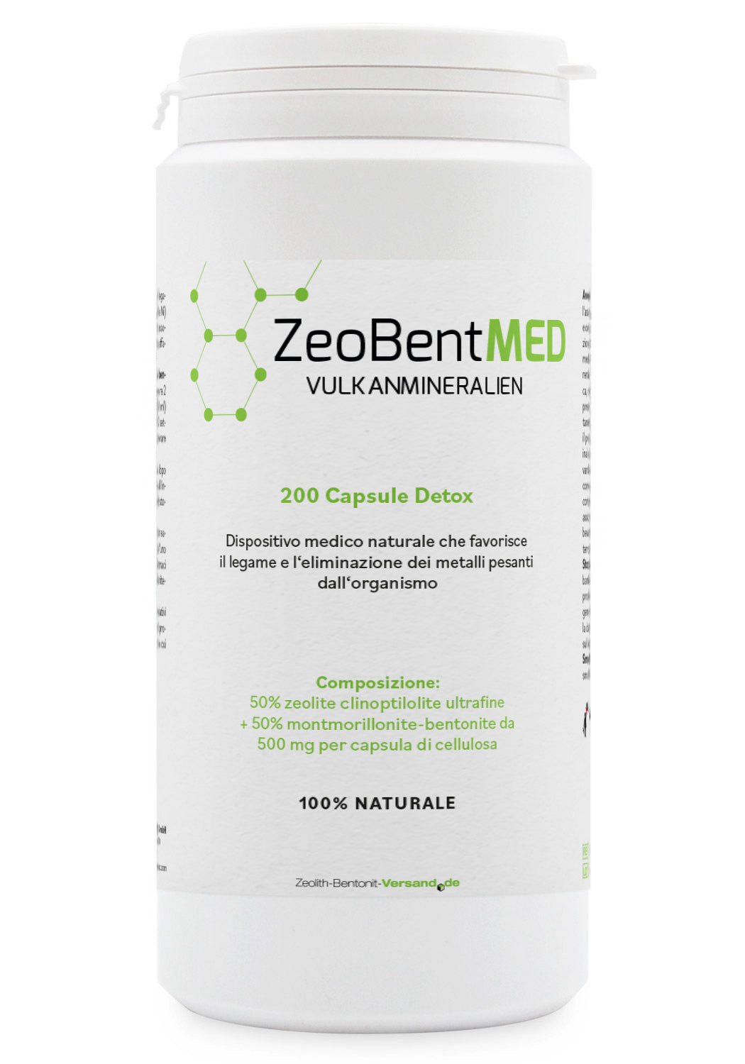 ZeoBentMED 200 capsule detox, dispositivo medico con certificato CE