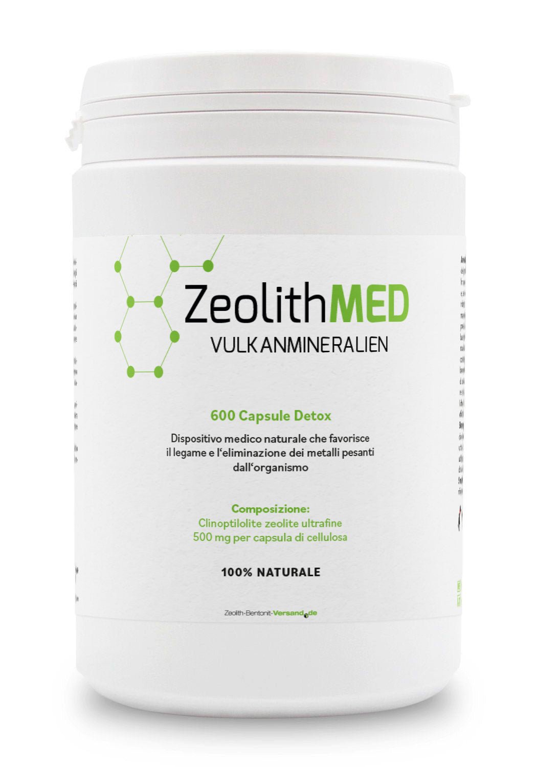 ZeolithMED 600 capsule detox, dispositivo medico con certificato CE